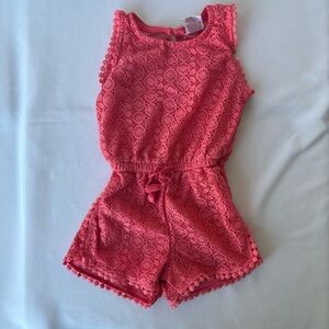 Charming Coral Lace Kids Bodysuit